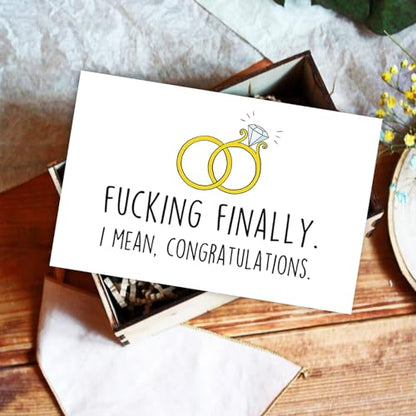 Humor Wedding Card for the Couple, Sarcastic Congrats Card for Bride & Groom, Funny Wedding Shower Card, Engagement Car, Marriage Congratulations Card - color: 3-32