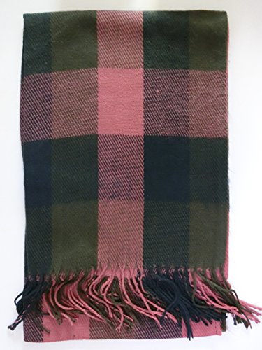 Wander Agio Women's Fashion Long Shawl Big Grid Winter Warm Lattice Large Scarf - color: Red Green