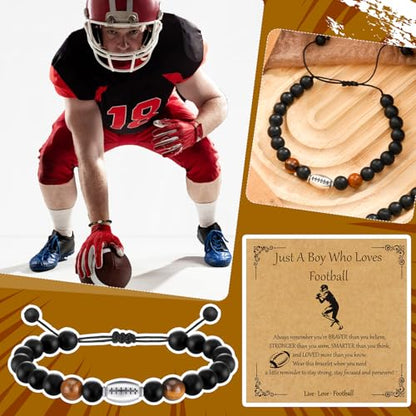 12 Set Sport Adjustable Bracelets Gift - color: Black, size: Football