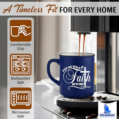 4 - Pack Inspirational Christian Coffee Mug for Women & Men - Scripture Coffee Cups with Bible Verses - Religious Coffee Mugs - Faith Based Gift Set - Ceramic Christian Mug