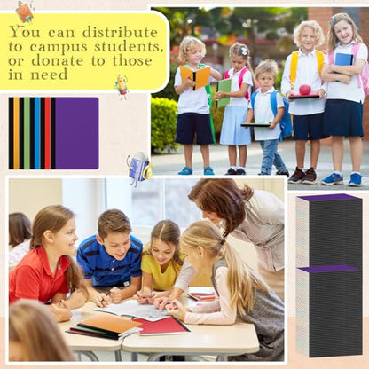 Handepo 100 Pack A5 Composition Notebooks 5"x8" Wide Ruled Notebook - color: Stylish Color, size: A5