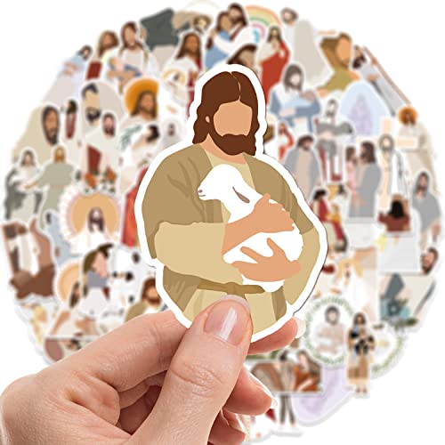 ROTY 100 Pcs Jesus Stickers Aesthetic Christian Stickers, Religious Cross Faith Waterproof Vinyl Gifts for Phone, Water Bottle, Luggage, Laptop, Adults Teens