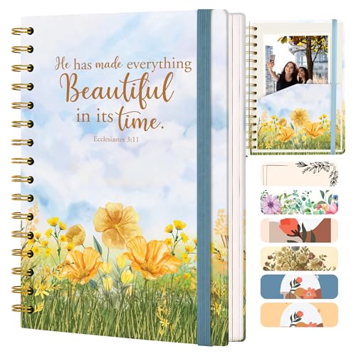 Hardcover Blank Christian Notebook – 140 Pages - color: Light Blue