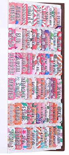 Colorful Coral Bible Tabs Laminated with Matte Film, Cute Bible tabs for Women and Girl, 90 Bible Index tabs in Total, 66 tabs for Old and New Testament, Additional 24 Blank tabs (Coral) - color: Coral
