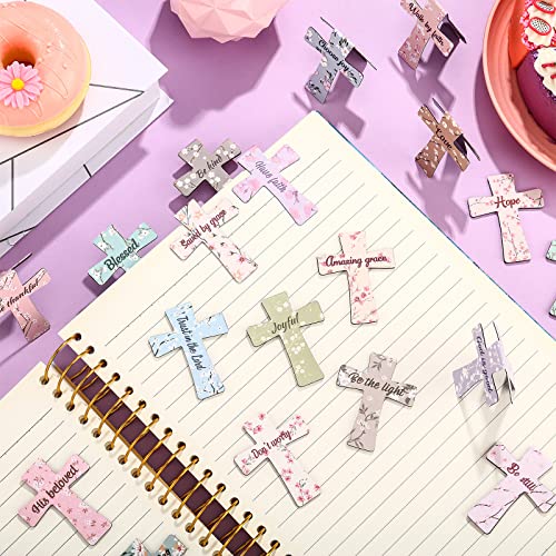 48 Pcs Magnetic Cross Bookmarks Bulk, Floral Style - style: Floral Style