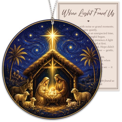 Nativity Christmas Ornament 2026, Christian Nativity Scene Ornament, Religious Christmas Tree Decoration, Baby Jesus Holy Family Keepsake, Christian Gift - color: Xmasfriend3