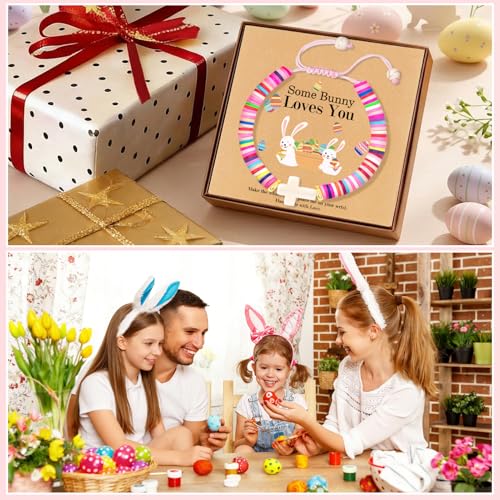 Cute Cross Bracelet Teen Girl Gifts Trendy Stuff Christian Gifts for Kids/Girls/Boys/Teens/Women Jewelry Colorful Jesus Bracelets Christmas Religious Communion Baptism Confirmation Gifts - color: Colorful- Some Bunny Loves