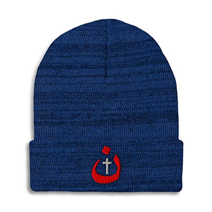 Custom Beanies for Men Christian Nazarene Jesus God Christ Skull Cap Winter Hats Women Acrylic One Size - color: Heather Royal Blue Design Only