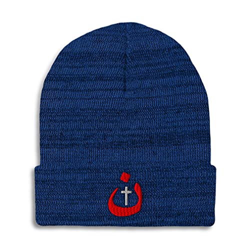 Custom Beanies for Men Christian Nazarene Jesus God Christ Skull Cap Winter Hats Women Acrylic One Size - color: Heather Royal Blue Design Only
