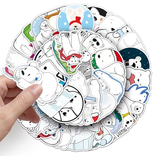 50Pcs Polar Bear Stickers Waterproof Vinyl Decals - color: Polar Bear