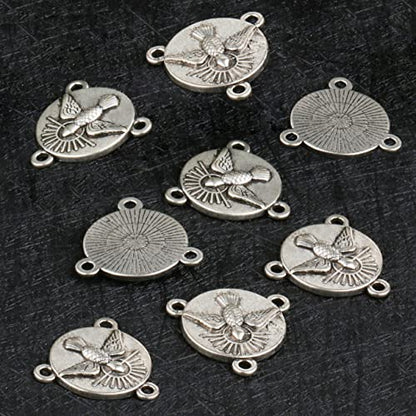 COTTVOTT St Benedict,Our Lady of Guadalupe Medal for DIY Jewelry Making,Virgin Mary Christ Jesus Rosary Center Connection Part - color: 30pcs-Dove Medal