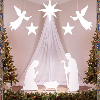 Pinkunn 7 Pcs Christmas Nativity Scene Decorations Set Indoor