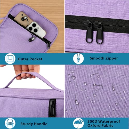 GERMUN Bible Cover with Durable Handle, Carrying Book Case Church Bag Bible, Protective with Zippered Pocket, Bible Study Accessories Supplies, Book Protector for Book Lovers, Purple - color: Purple