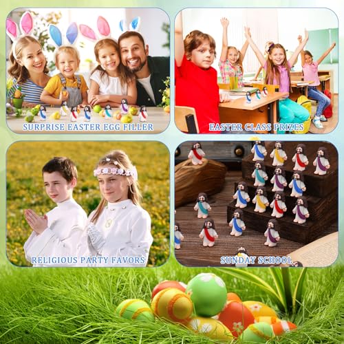 Barydat 75 Set Mini Jesus Figures with Prayer Cards and Organza Bags - color: Multicolor
