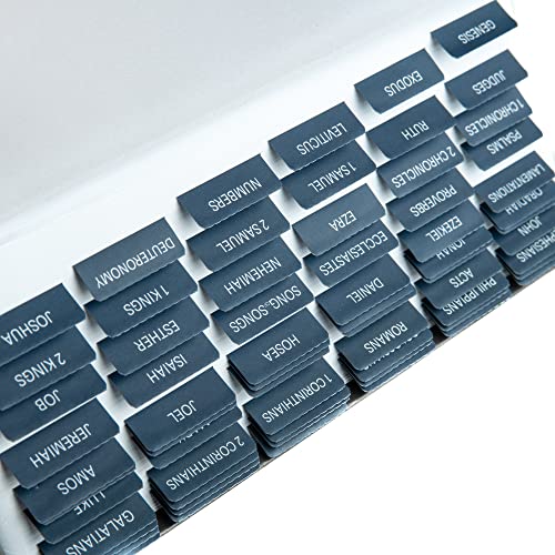 DIVERSEBEE Laminated Bible Tabs (Large Print, Easy to Apply), Bible Study Journaling Supplies, Index Book Tabs for Women and Men (Navy) - color: Navy