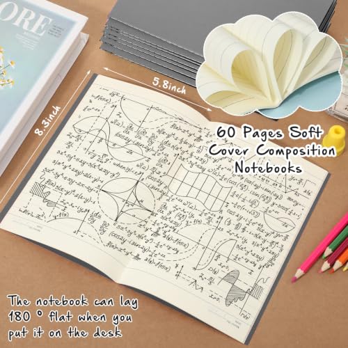 Handepo 100 Pack A5 Composition Notebooks Bulk 5"x8" Notebooks Gray - color: Gray, size: A5