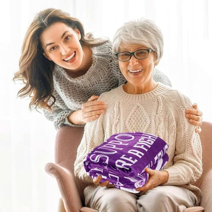 Healing Hug Blanket 60"x50", Encouragement Inspirational Thinking of You Gifts for Women, Chemotherapy Must Haves, Get Well Gifts for Women After Surgery, Purple - color: You Are-purple