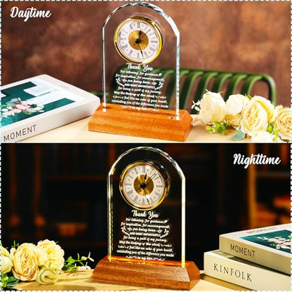 Arikyrist Thank You Gifts for Women Men Glass Clock Appreciation Gift - color: Thank You