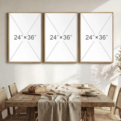 Large Framed The Last Supper 3 Piece Wall Art for Dining Room, 24x36 In - color: Last Supper, size: 24"W x 36"H