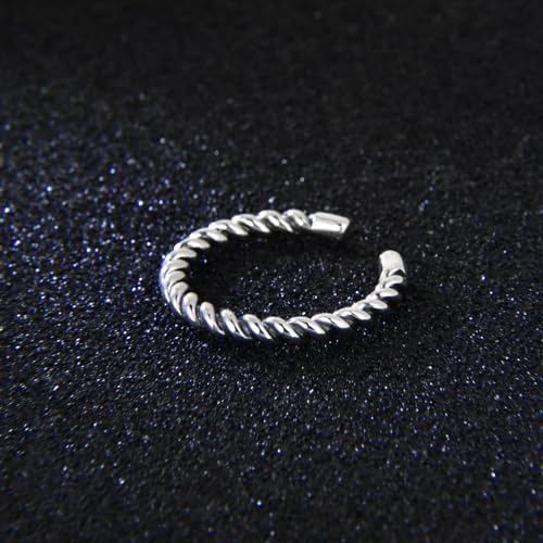 925 Sterling Silver Celtic Knot Open Adjustable Ring for Women Size 4-7 - color: One line twist
