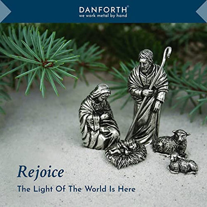 DANFORTH Small Sheep Sitting Nativity Figurine | Pewter Handcrafted in USA