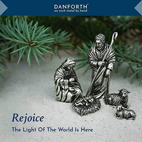 DANFORTH Sheep Sitting Nativity Figurine | Pewter Handcrafted in USA