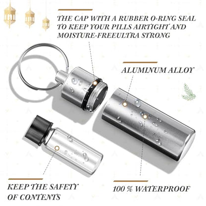 40 Sets Silver Anointing Oil Bottles Keychain Vial Holy Water Container with Dropper Cross Pendant for Baptism Favor