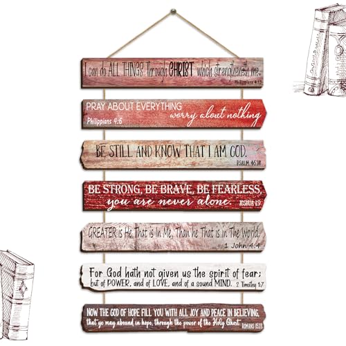 Yookeer 7 Tier Christian Wall Art Bible Verses Red English Style - color: Red, style: English Style