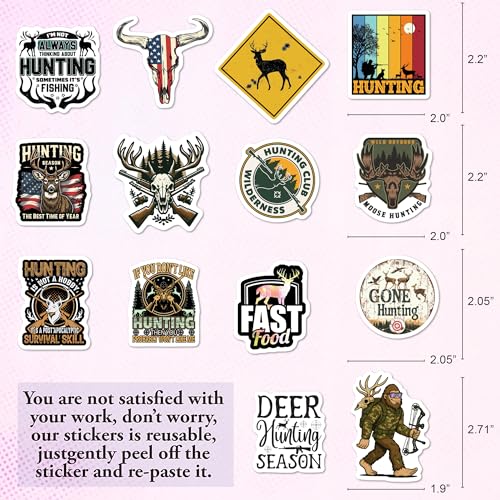 BEATRI Hunting Stickers 50Pcs Waterproof Vinyl Deer Hunting Decor - color: Hunting Stickers