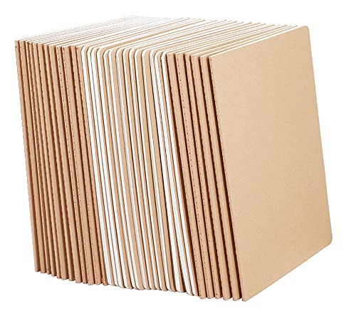 Wotion Kraft Lined Notebook 32 Pack, A5 Journal, 8.3" x 5.5", 60 Pages Thick No Bleed Paper, Soft Cover Bulk Notebooks for Students Office Travel - style: 32pack Lined page