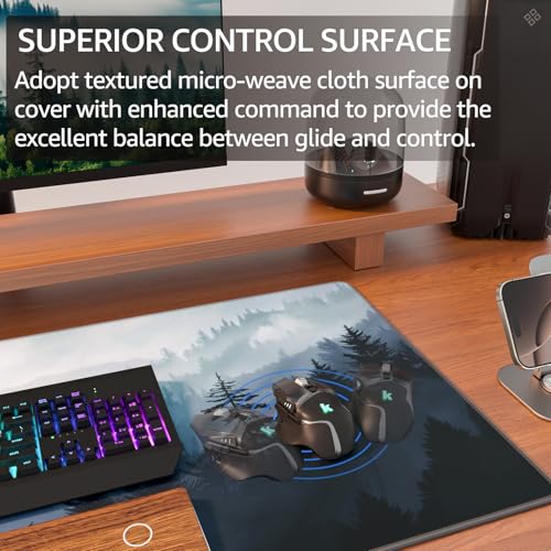 KTRIO Large Gaming Mouse Pad, Desk Mat, 31.5 x 15.7 in, Cloud Forest, XXL - color: Cloud Forest, size: 31.5l X 15.7w Inches