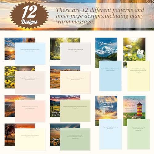 Motiskyy 72 Pack Religious Thinking of You Cards with Envelopes, Classic - style: Classic