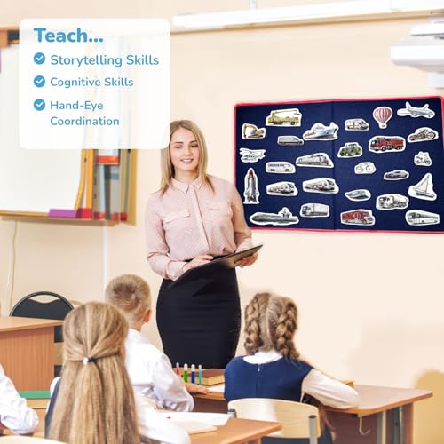 CHEFAN Vehicle Felt Board Story Pieces, 28-Piece Transportation Set - color: B-transportation