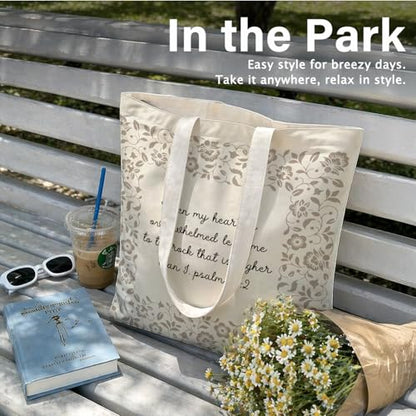 Bible Tote BagsGifts for Women, Cute Christian Church Canvas Tote Bag Christian Reusable Shopping Bags - color: Bible-02