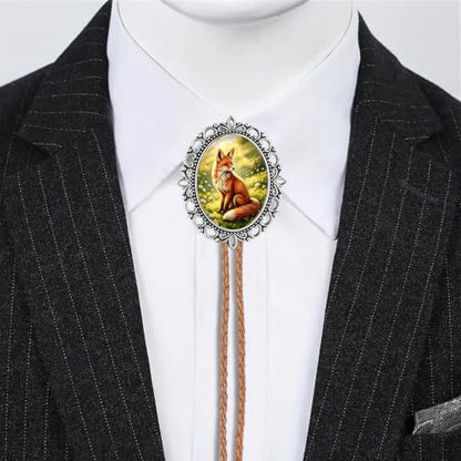 GelConnie Gothic Bolo Tie for Men Women 3D Art Western Cowboy Necktie - color: Fox Grass Bolo Tie