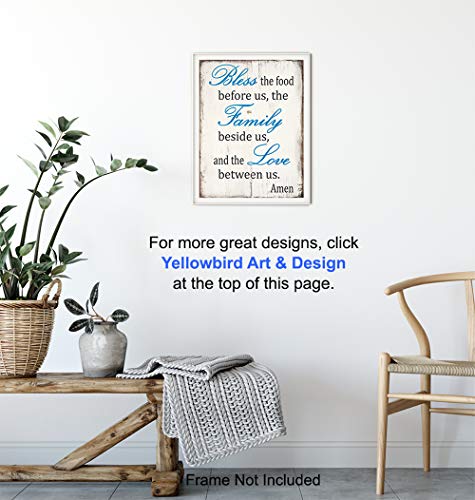 Bless the Food Before Us Sign - Kitchen Dining Room Wall Art