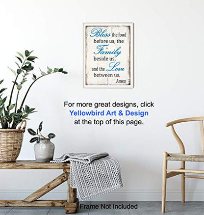 Bless the Food Before Us Sign - Kitchen Dining Room Wall Art