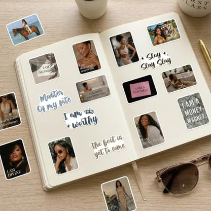 50Pcs Black Women Luxury Rich Girl Vision Board Stickers Supplies - color: Luxury Women