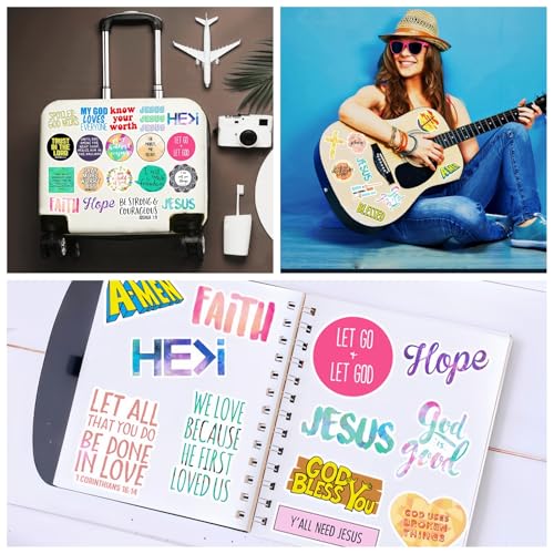 220Pcs Inspirational Christian Bible Verse Jesus Stickers, Christian Gifts - style: assorted style 220pcs