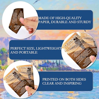 Footprints In The Sand Gospel Tract Card 240Pcs Plan of Salvation Cards Bible Verse Pocket Holy Postcards Inspirational Gospel Tracts Prayer Bookmarks Christian Gift for Women Men Church - color: Footprints In The Sand