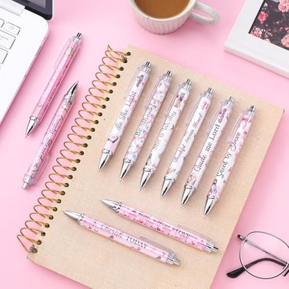 Tinlade 10 Pcs Christian Bible Verse Ballpoint Ink Pens,Pink Bow - style: Pink Bow