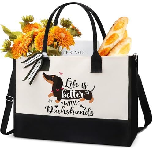 Dachshund Gifts for Women - Reusable Tote Bag Cute Grocery Handbag - style: Dachshund