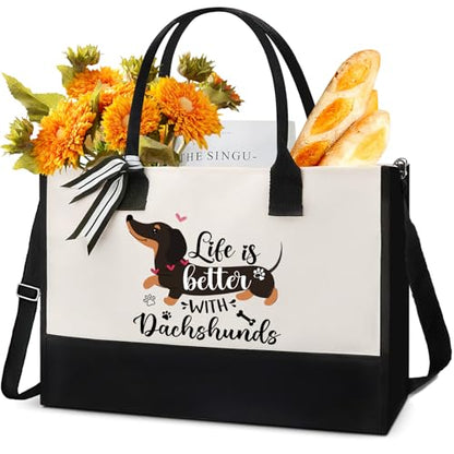 Dachshund Gifts for Women - Reusable Tote Bag Cute Grocery Handbag - style: Dachshund