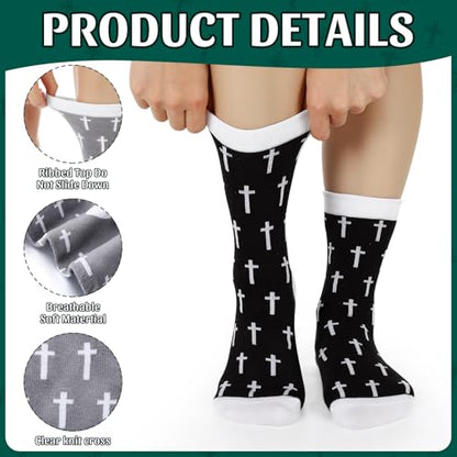 Chicingyou Christmas Christian Gifts for Men Jesus Cross Socks Bulk