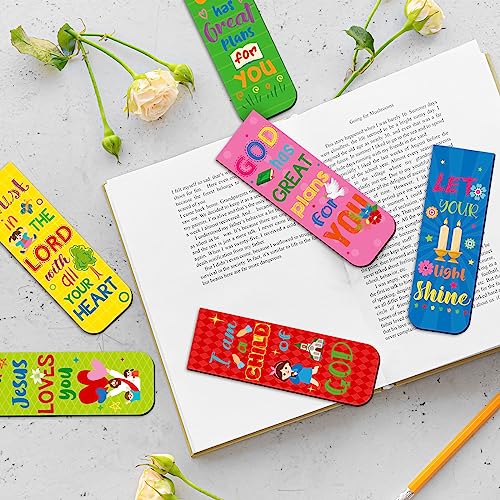 Harloon 48 Pcs Christian Bookmarks Bible Verses Magnetic Bookmarks,Cute - style: Cute