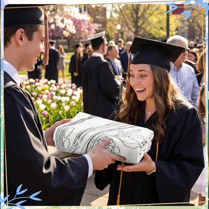Graduation Gifts Blanket for Women Girl 2026 Congratulation Graduation Blanket Christian Faith Themed Throw Phd College Masters Degree Gifts 50"x 60" - style: Minimalist