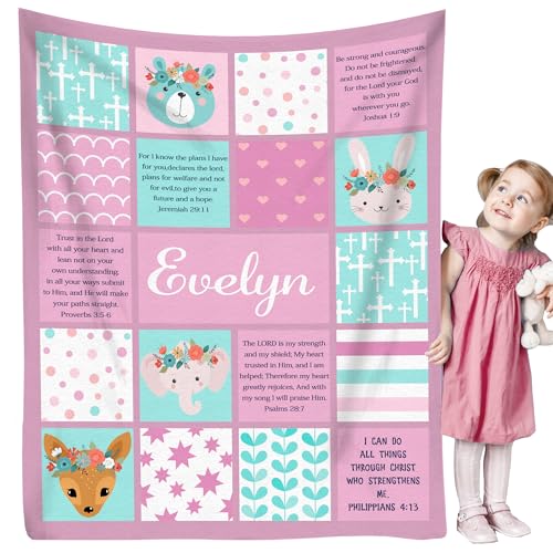 Personalized Baby Blankets with Name Christian Gift for Baby - color: Design04