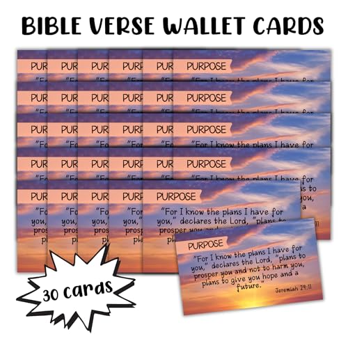 Jeremiah 29:11 Purpose Prayer Card 30 pk 2x3.5” Wallet Size For I Know The Plans I Have For You Christian Bible Verse Scripture Pocket