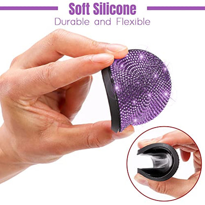 ToBeQueen Purple Car Cup Holder Coaster, 4 Pack Crystal Rhinestone Bling Car Coaster Universal 2.75 Inch Anti-Slip Shockproof Car Cup Holder Insert Auto Interior Accessories for Women Girl, Purple - color: H-purple
