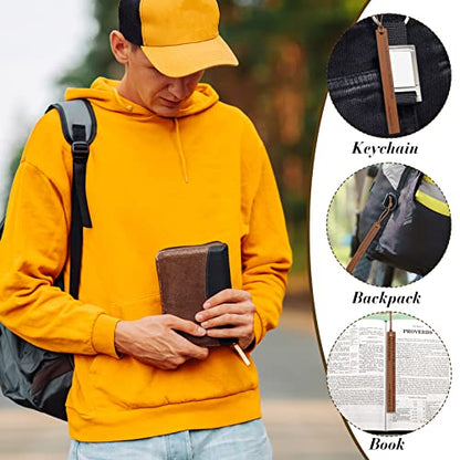 Roowest 20 Pcs Bible Verse Leather Bookmark, Brown - color: Brown